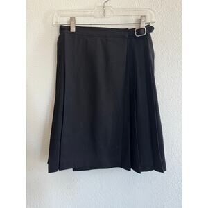 Dana Bachman Wool Pleated Wrap Mini Skirt